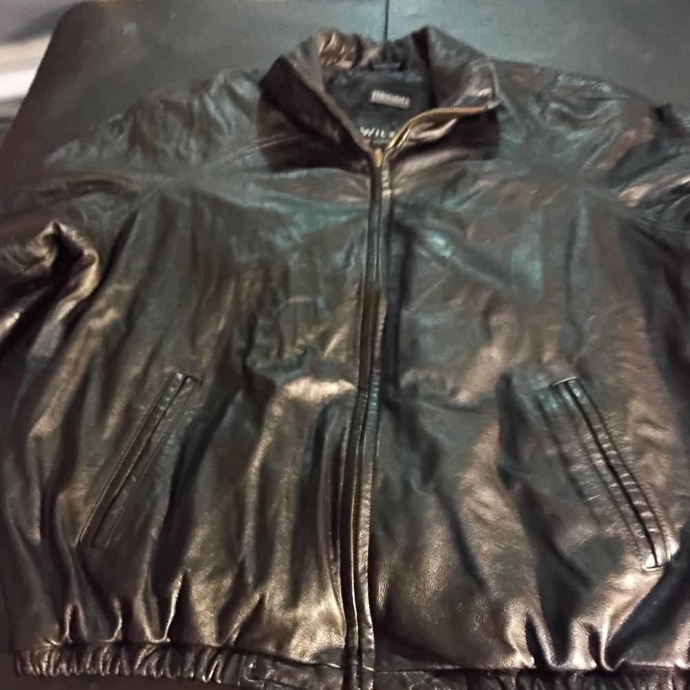 Wilson Black Leather Bomber Jacket